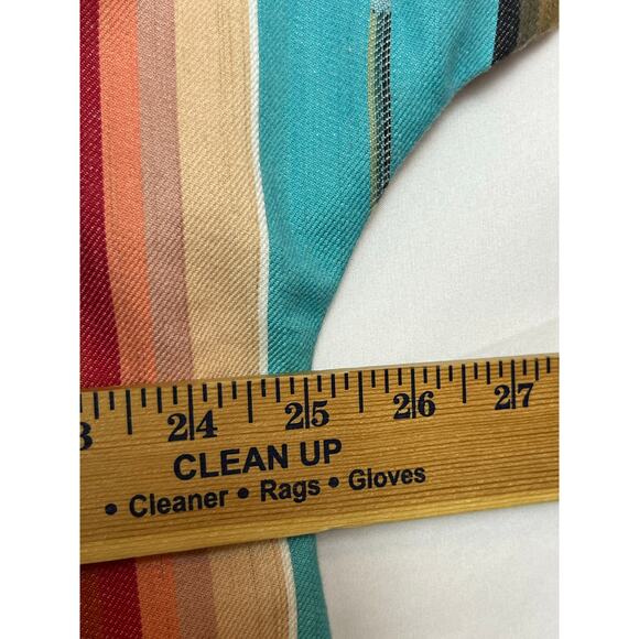 Silverado Women's Large Blue Fiesta Stripe Cowboy Short Sleeve Fringe Vest - Picture 5 of 9